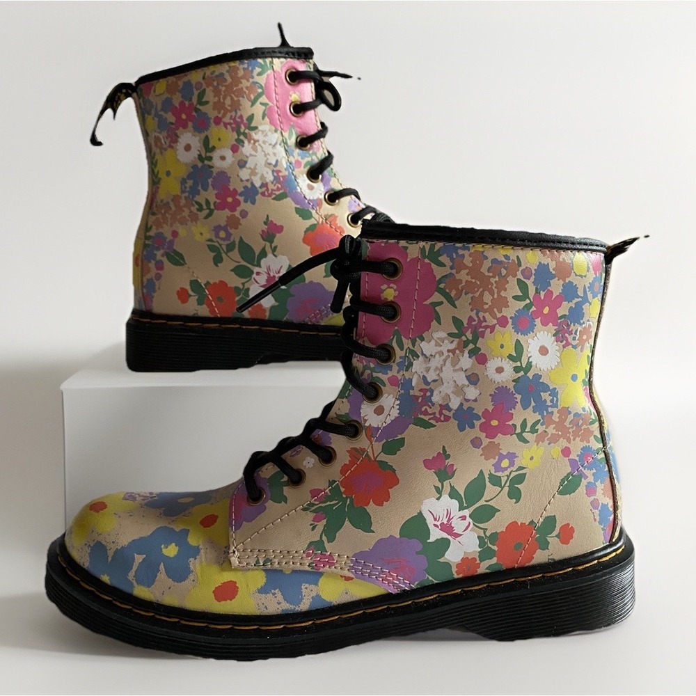 Dr. Martens 1460 Pascal Floral Mash Up Boots Women's 5 / EU 36 / UK 3 RARE Zip